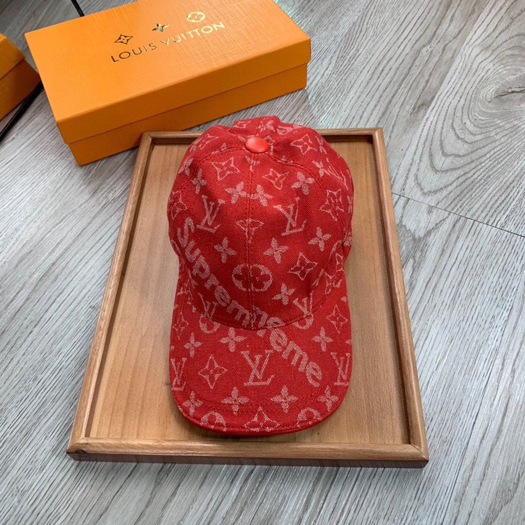 Louis Vuitton Red Monogram Baseball Cap
