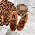 Fendi FF Logo Mink Fur Slippers Calfskin Leather Fall/Winter 2018 Collection, Tan