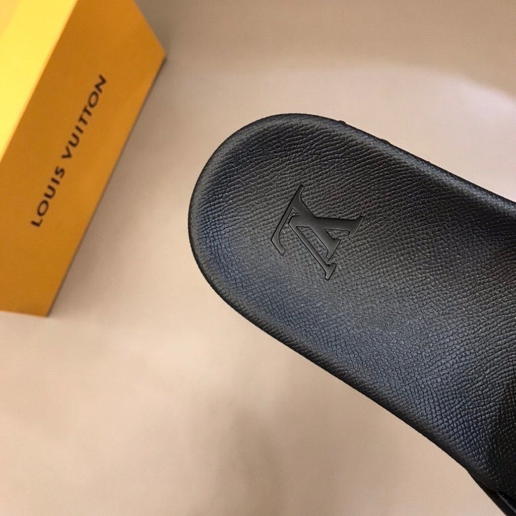 Louis Vuitton Mens Sandals Monogram Graphite Canvas Spring/Summer Collection Black