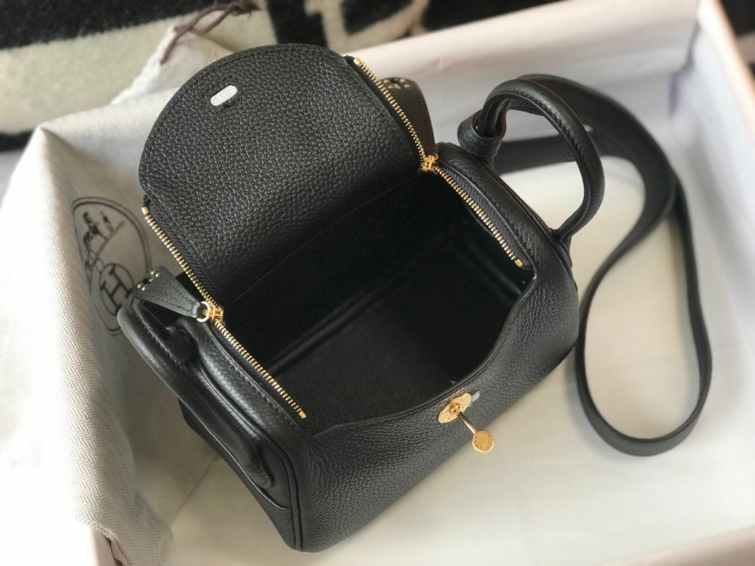 Hermes Lindy Mini 19cm Black Bag