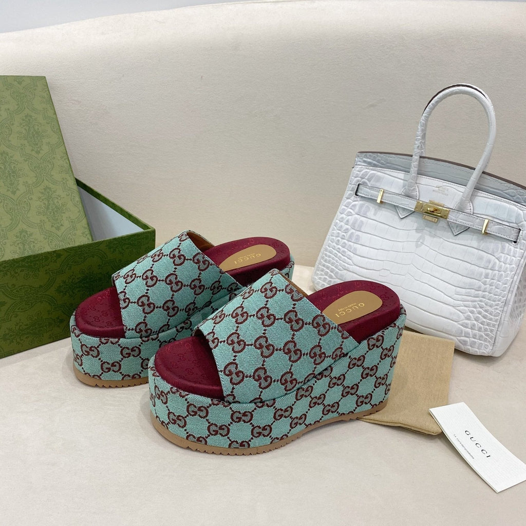 Gucci Platform Slide Sandal Blue