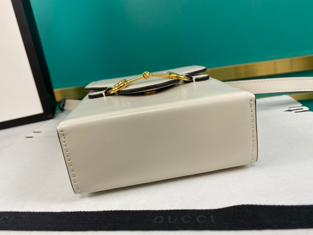 Gucci Horsebit 1955 Mini White Bag 17cm