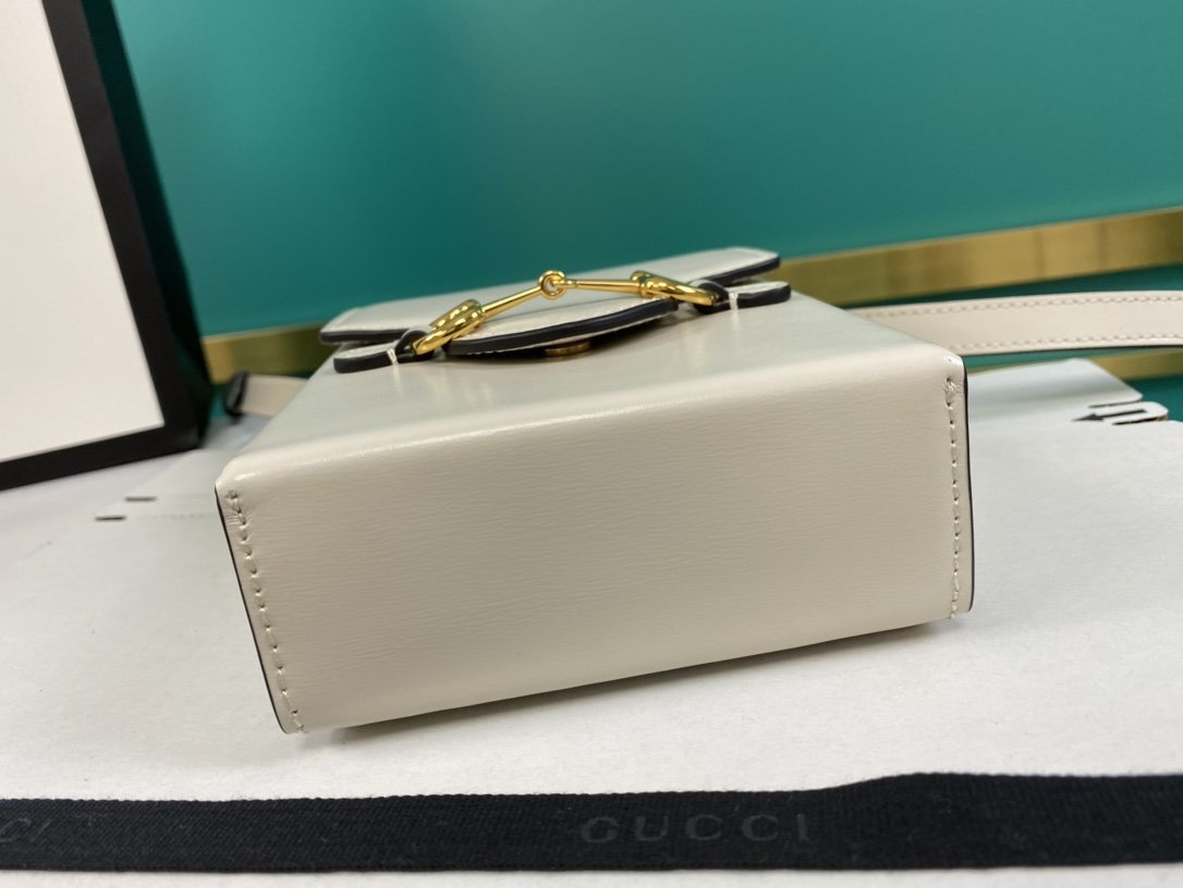 Gucci Horsebit 1955 Mini White Bag 17cm