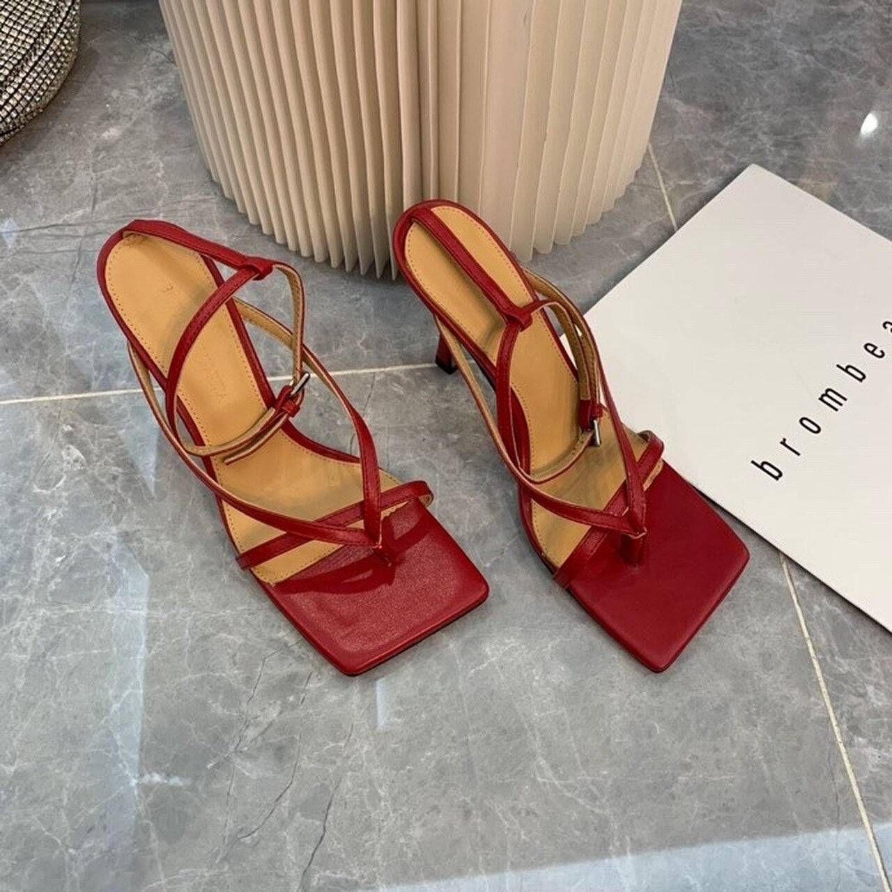 Bottega Veneta Stretch Sandals 9cm Heel Lambskin Leather Spring/Summer 2020 Collection, Burgundy
