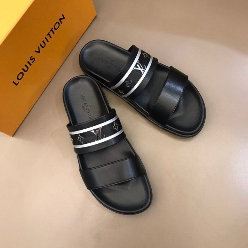 Louis Vuitton Double Strap Mules Mens Sandals Spring/Summer Collection Black/Silver