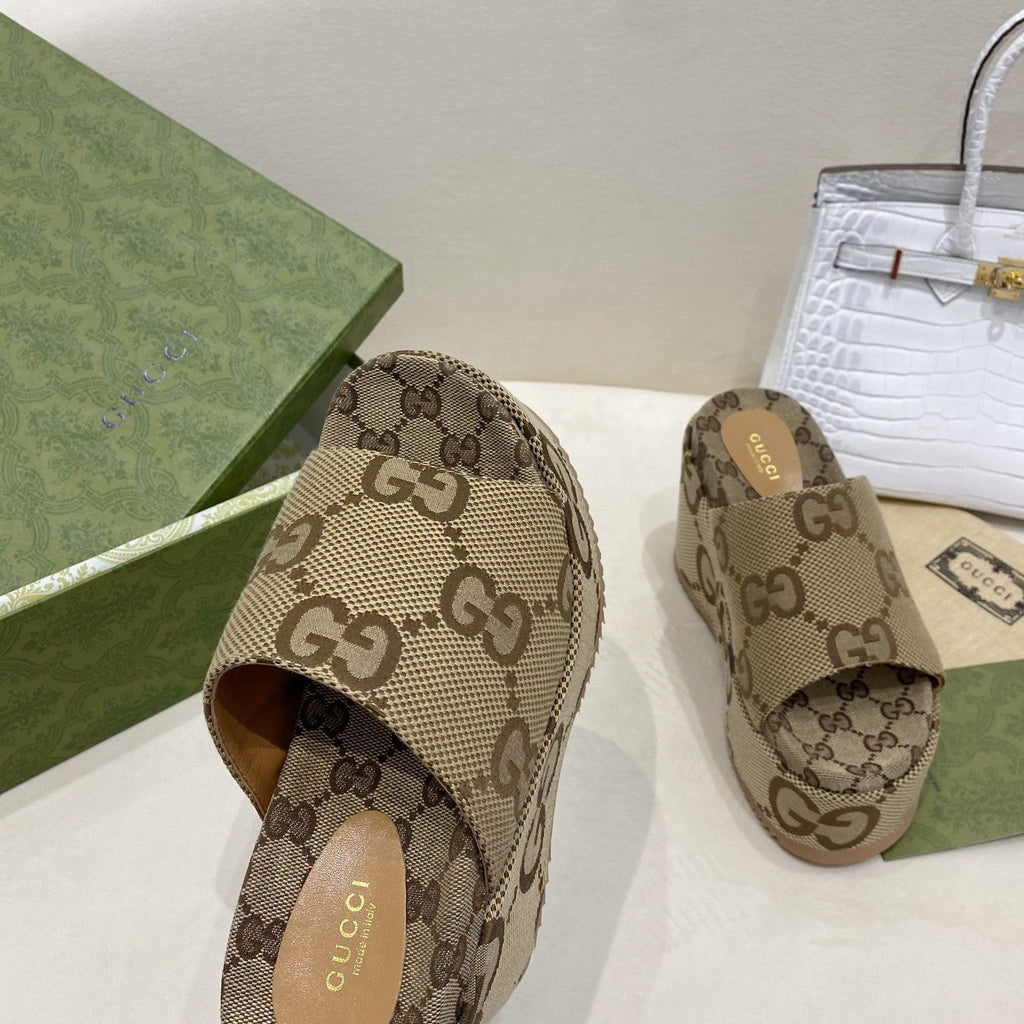 Gucci Platform Slide Sandal Brown