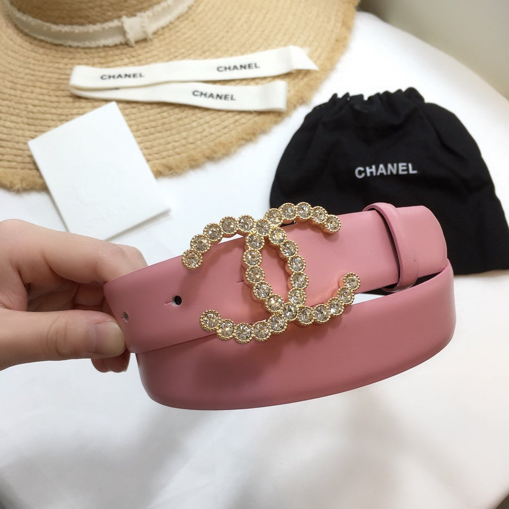 Chanel Belt With Beaded Buckle Pink