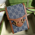 Gucci 625615 Horsebit 1955 Mini Bag 12cm Blue