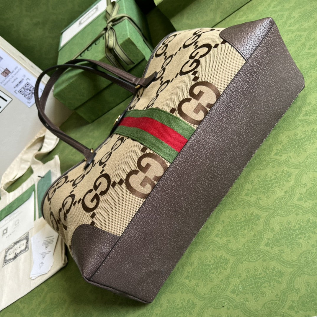 Gucci Ophidia Jumbo GG Medium Tote Bag 38cm Brown