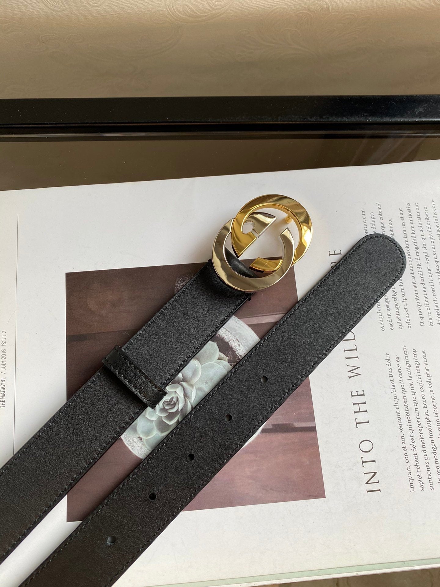 Gucci Belt With Double G Buckle Black