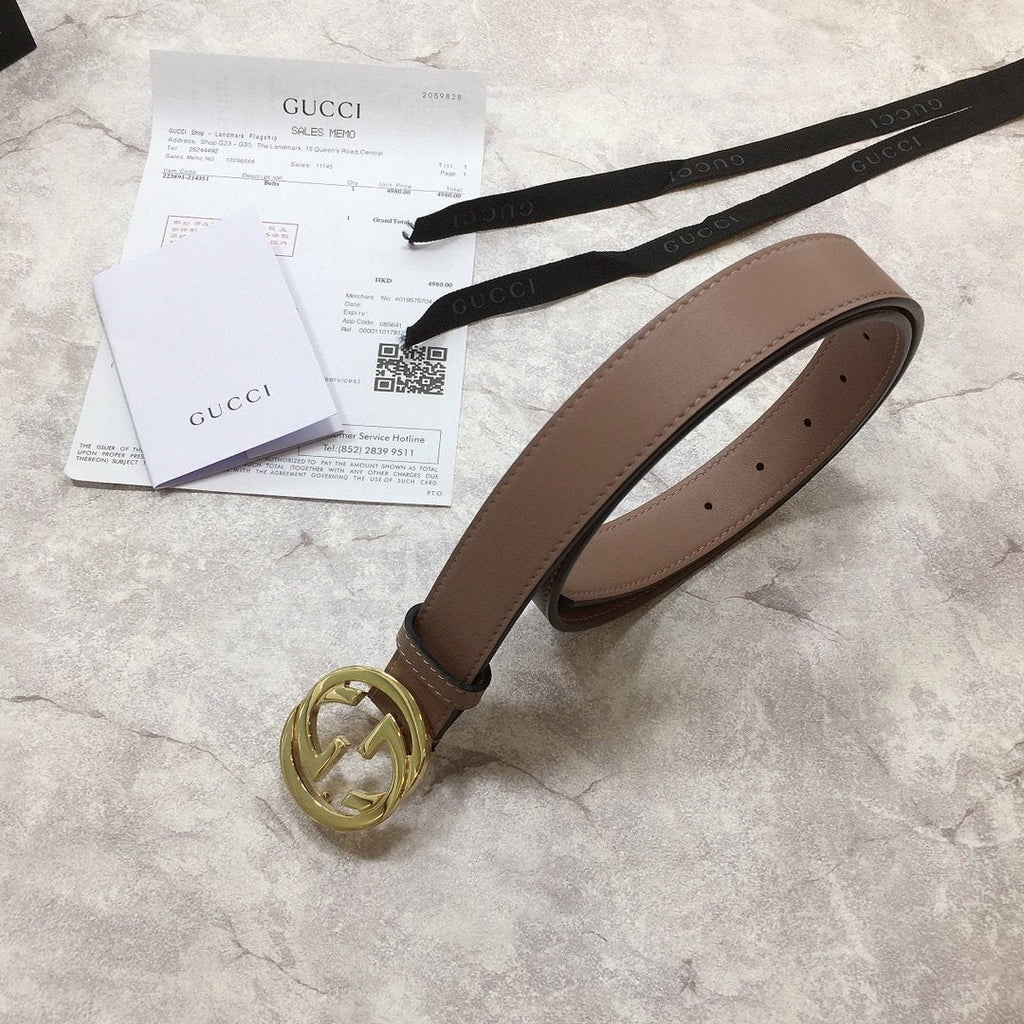 Gucci Belt With Double G Buckle Brown