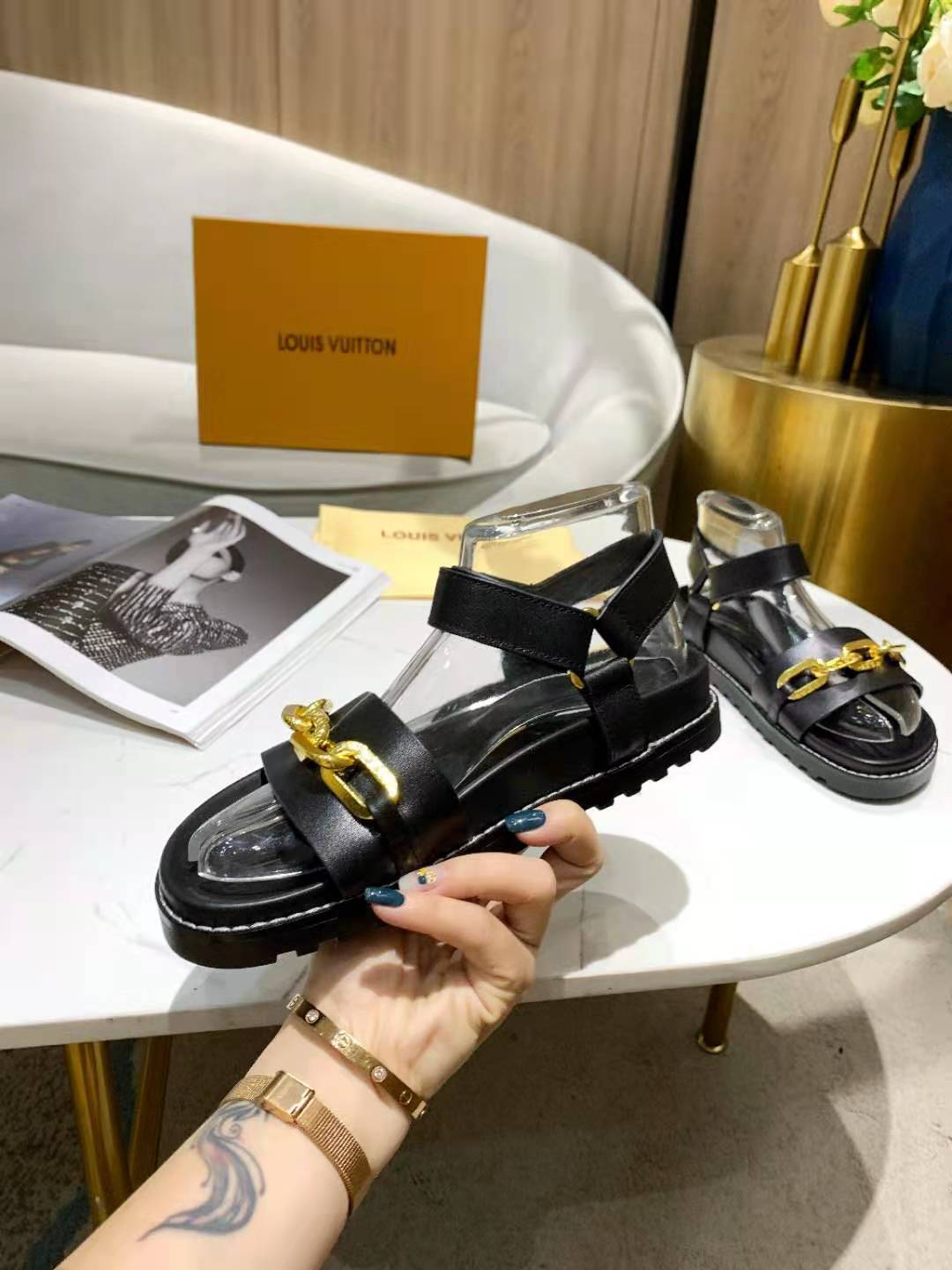Louis Vuitton Paseo Flat Comfort Sandal Black