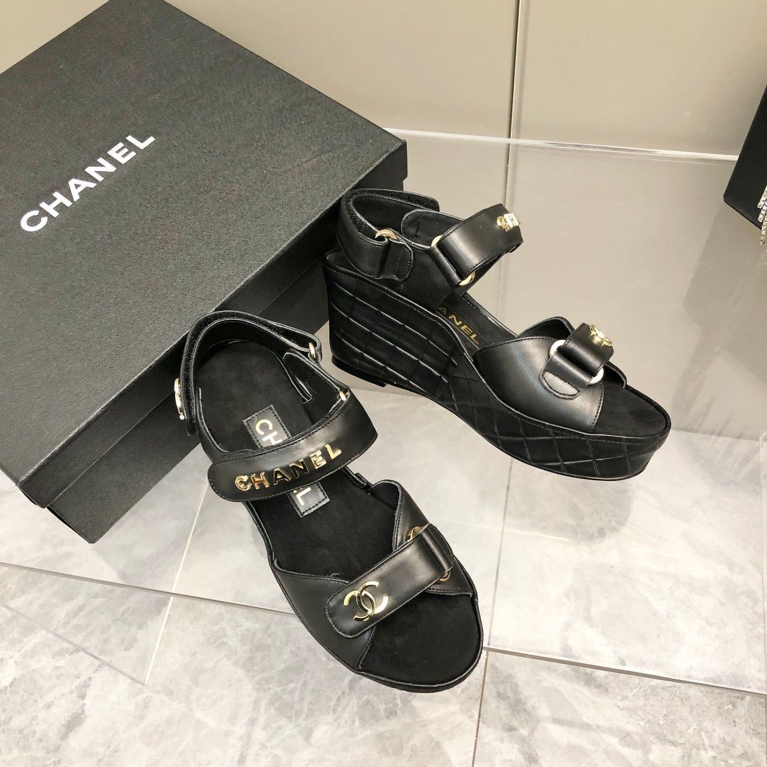 Chanel Sandals Black