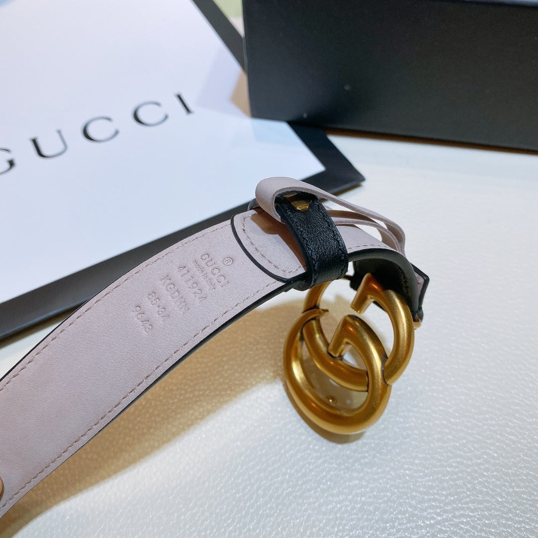 Gucci GG Thin Marmont Belt Brown