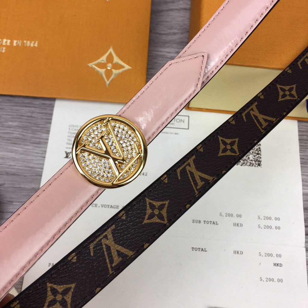 Louis Vuitton Cricle Reversible Belt Pink