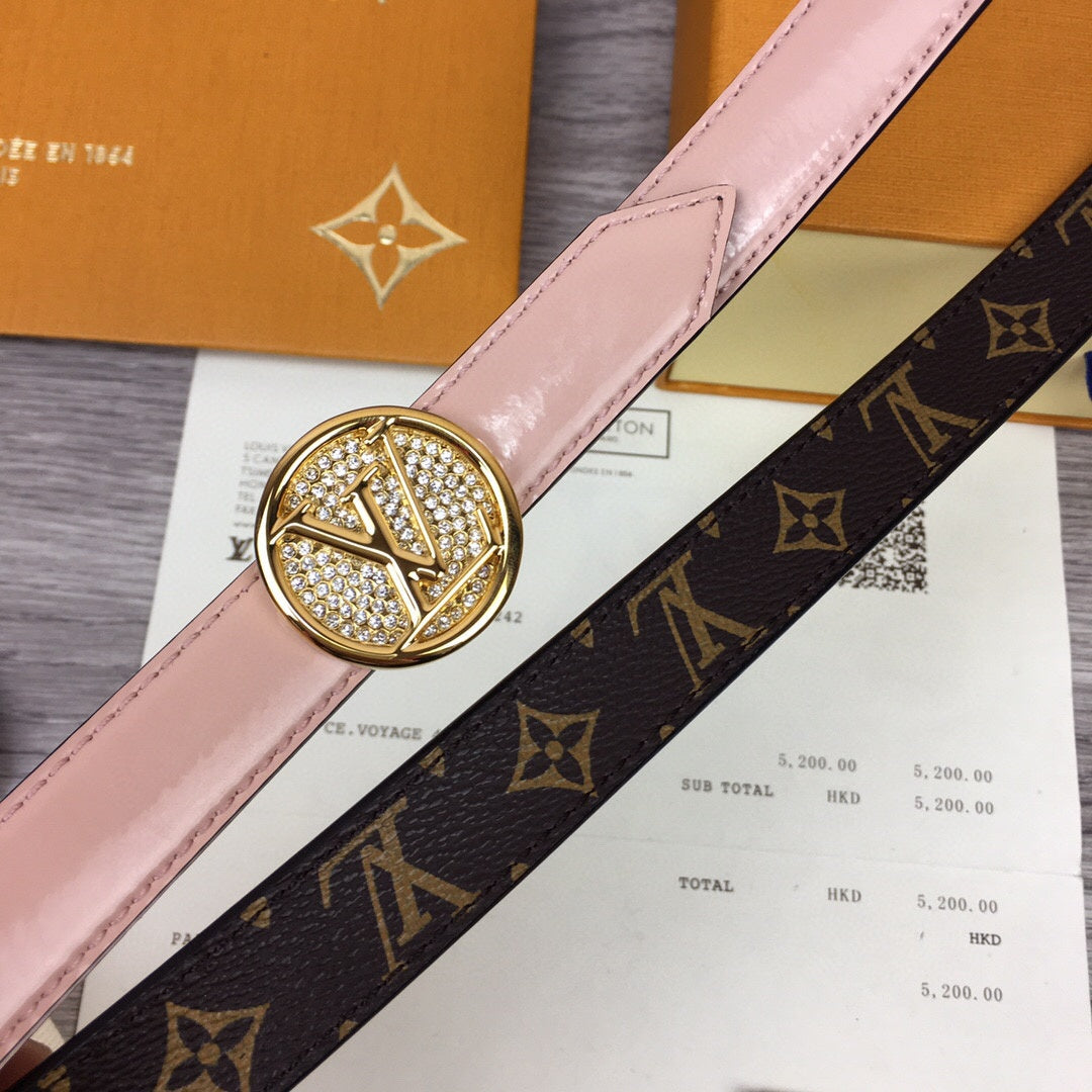 Louis Vuitton Cricle Reversible Belt Pink