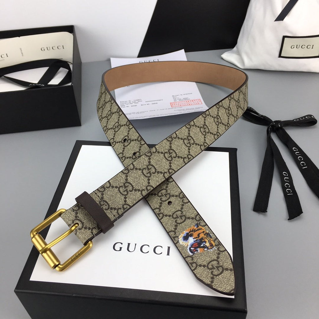 Gucci Belt With Square Buckle Brown