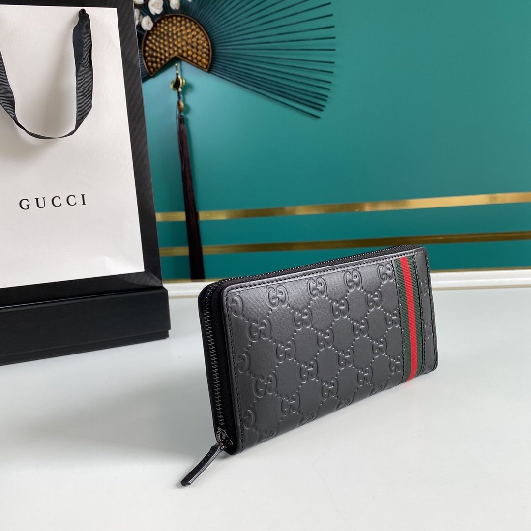 Gucci Black Zip Around Wallet 19cm