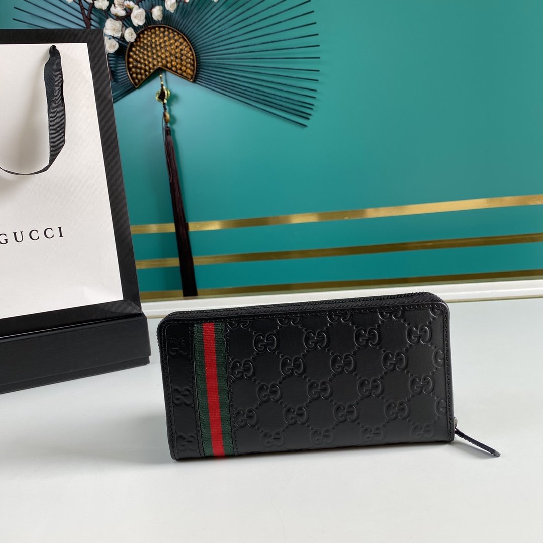 Gucci Black Zip Around Wallet 19cm