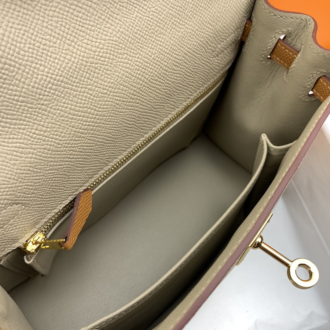 Hermes Kelly 25 Togo Gold Hardware Light Brown