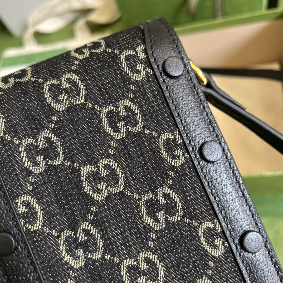 Gucci 625615 Horsebit 1955 Mini Bag 12cm Black
