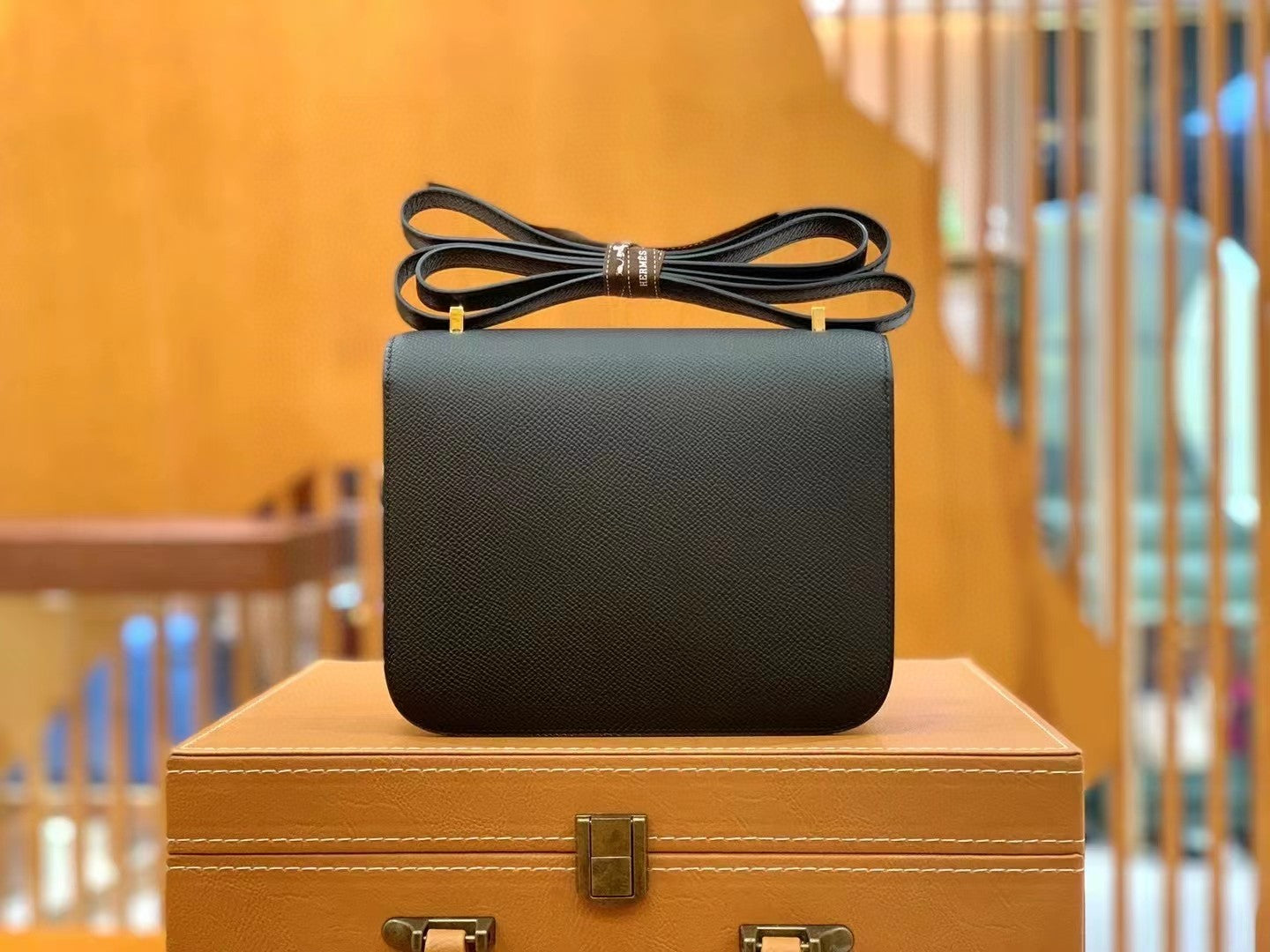 Hermes Constance Shoulder Bag 23cm Black