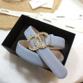 Chanel Belt With Beaded Buckle Light Blue