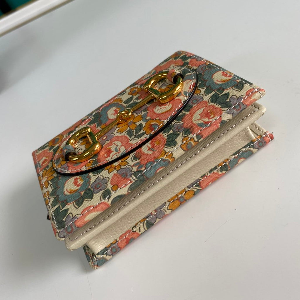 Gucci Horsebit 1955 Liberty London Pink Card Case 11cm