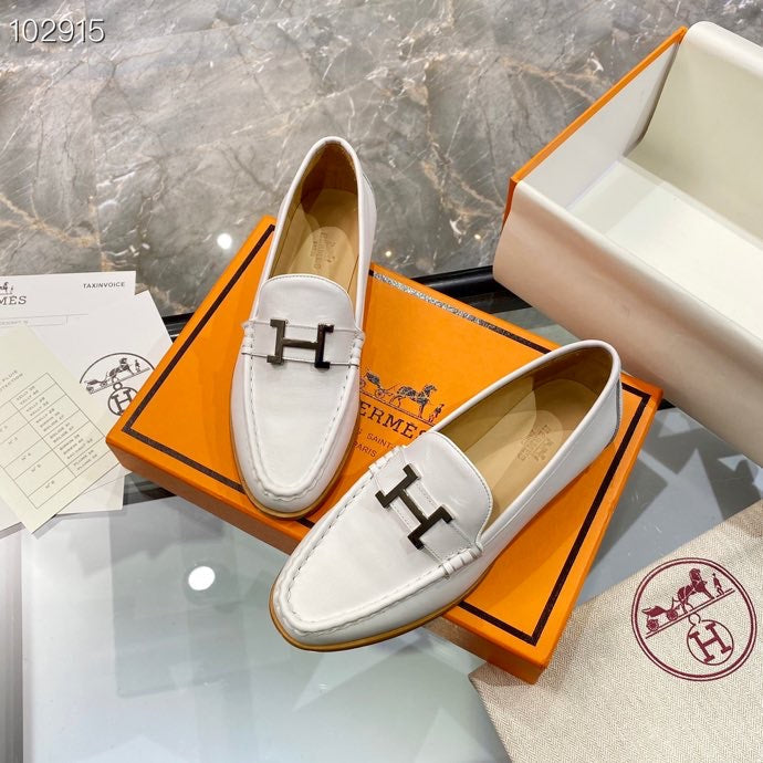 Hermes Paris Loafer White