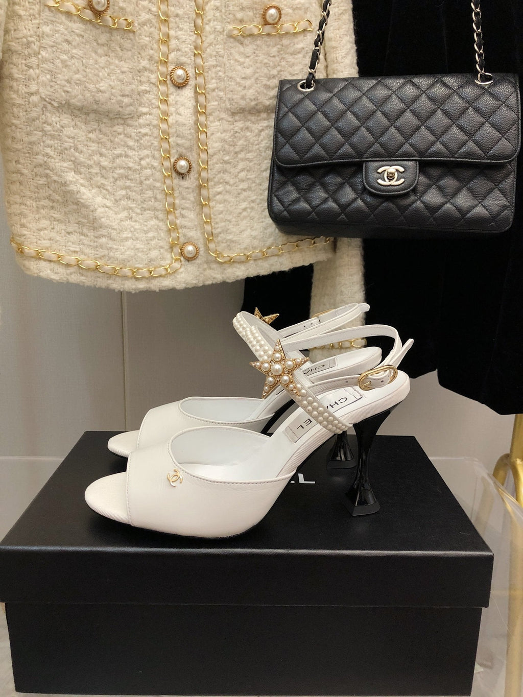 Chanel Open Shoes White