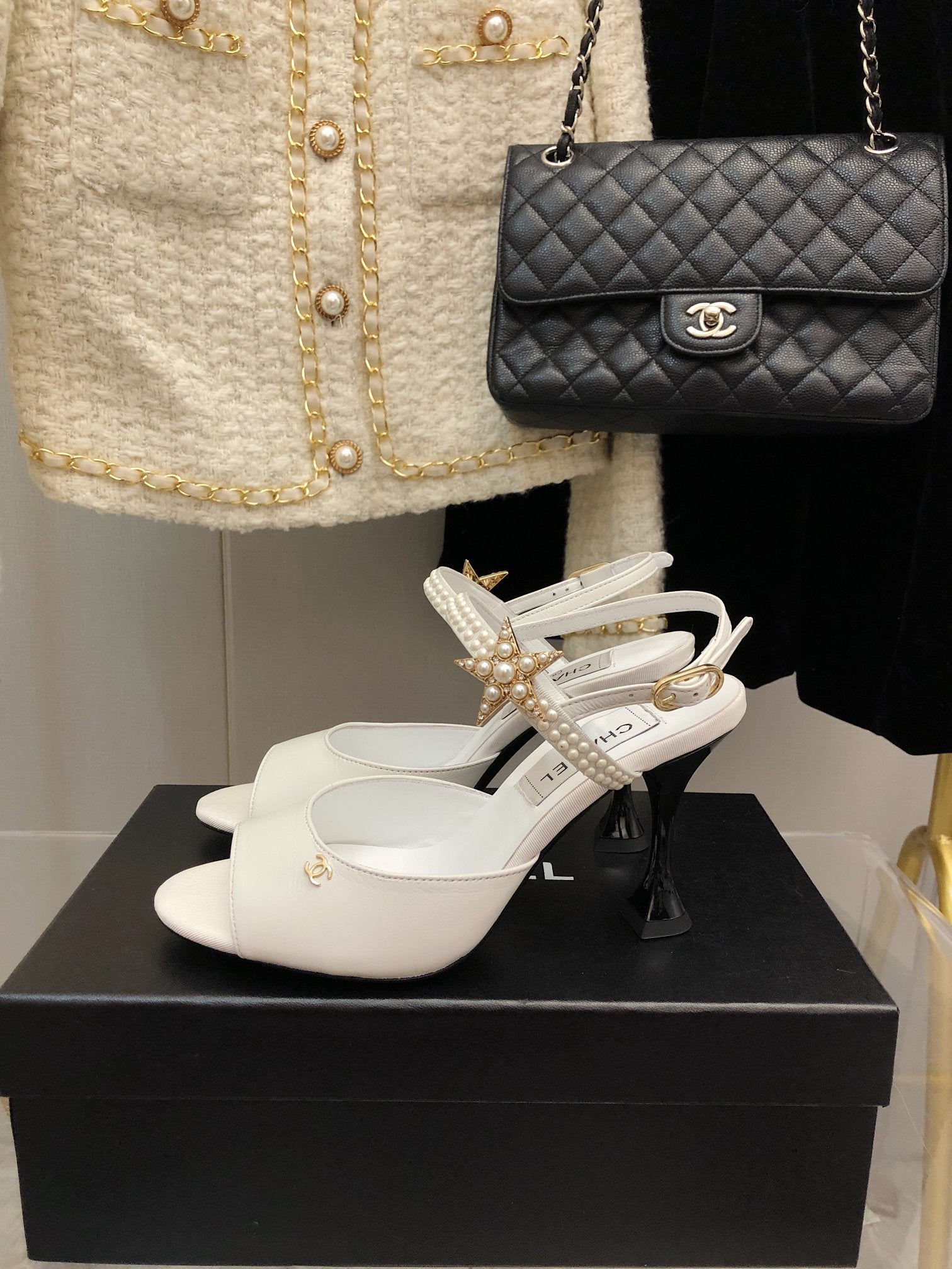 Chanel Open Shoes White
