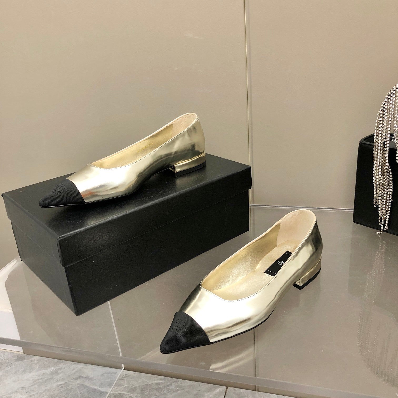 Chanel Flats Gold