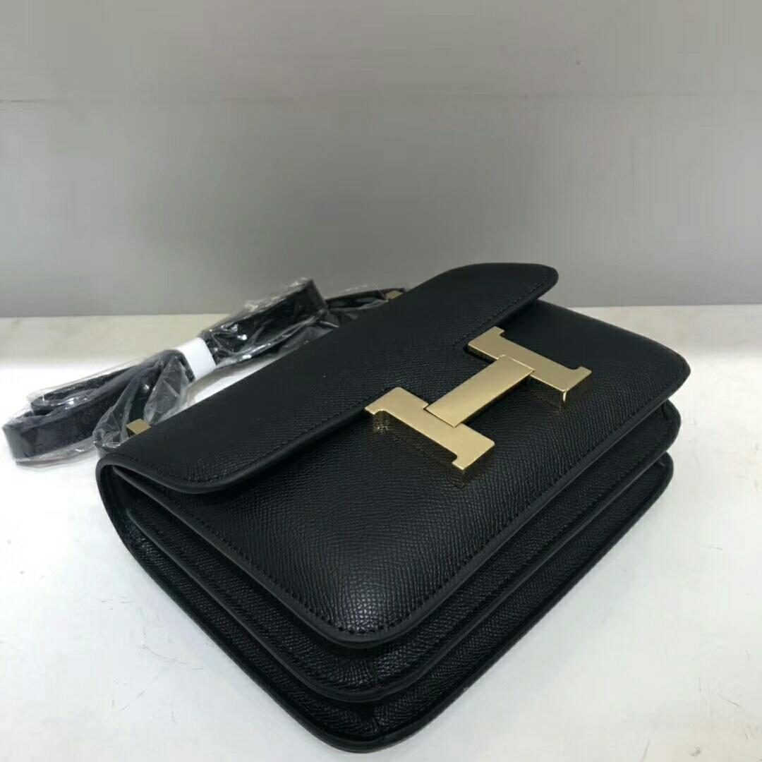 Hermes Constance Shoulder Bag 23cm Black