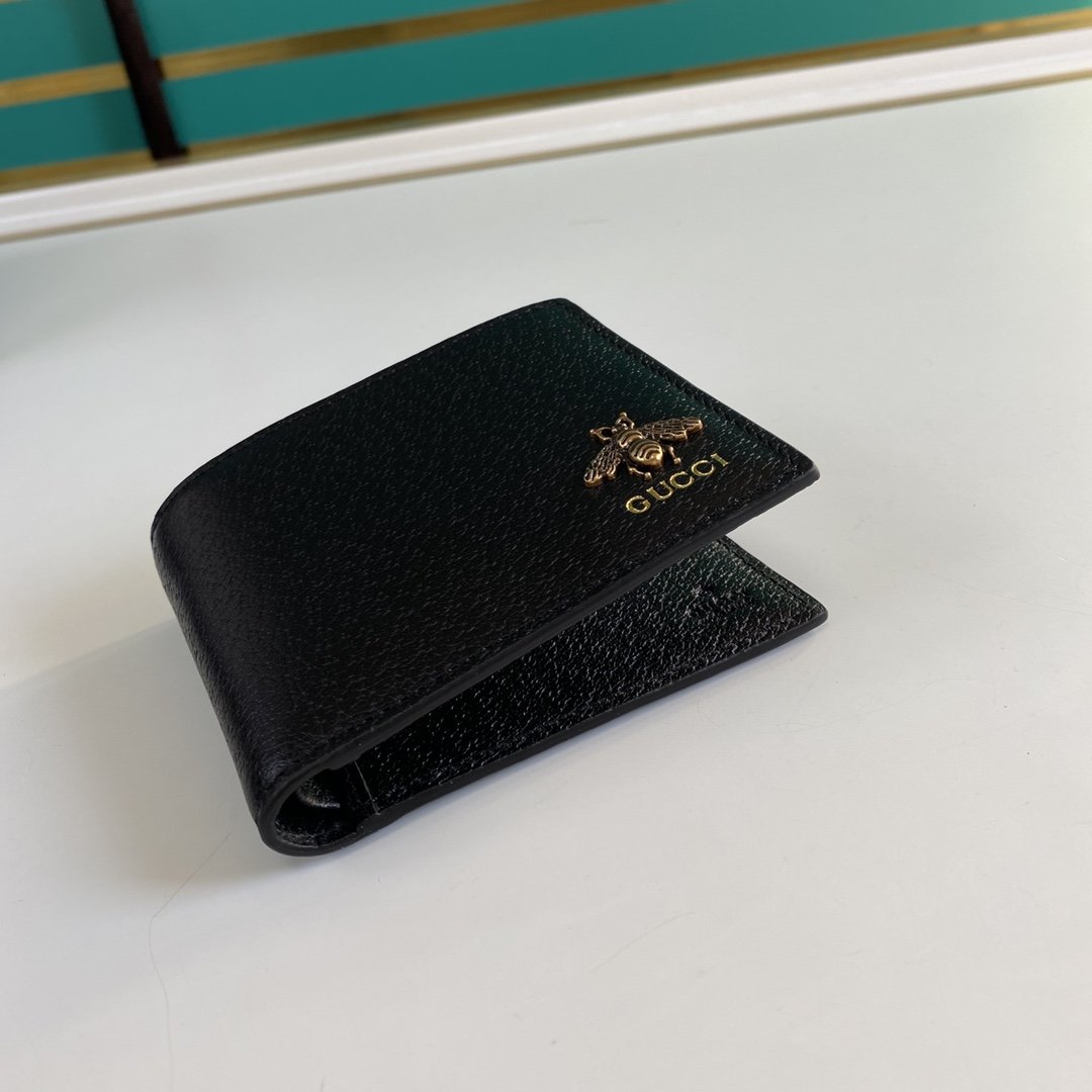 Gucci Bee Logo Black Wallet 11cm