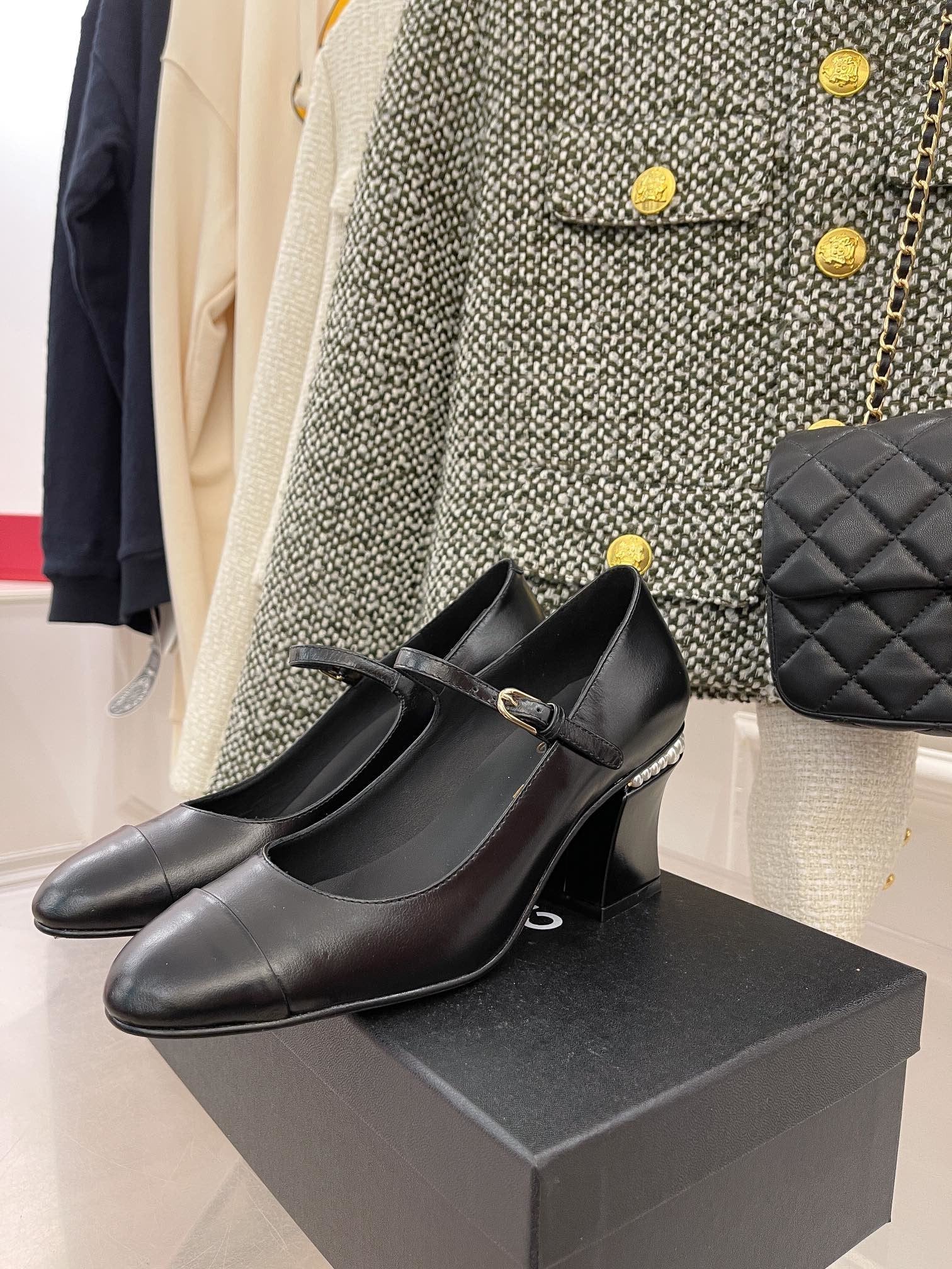 Chanel Open Shoes Black