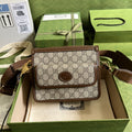 Gucci Messenger Bag With Interlocking G 21cm Brown
