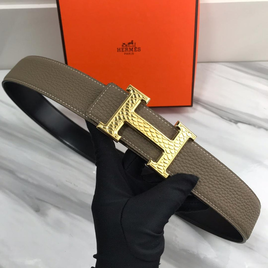 Hermes Quizz Touareg Belt Buckle & Reversible Leather Beige