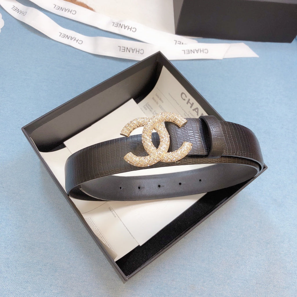 Chanel Belt With Beaded Buckle Brown