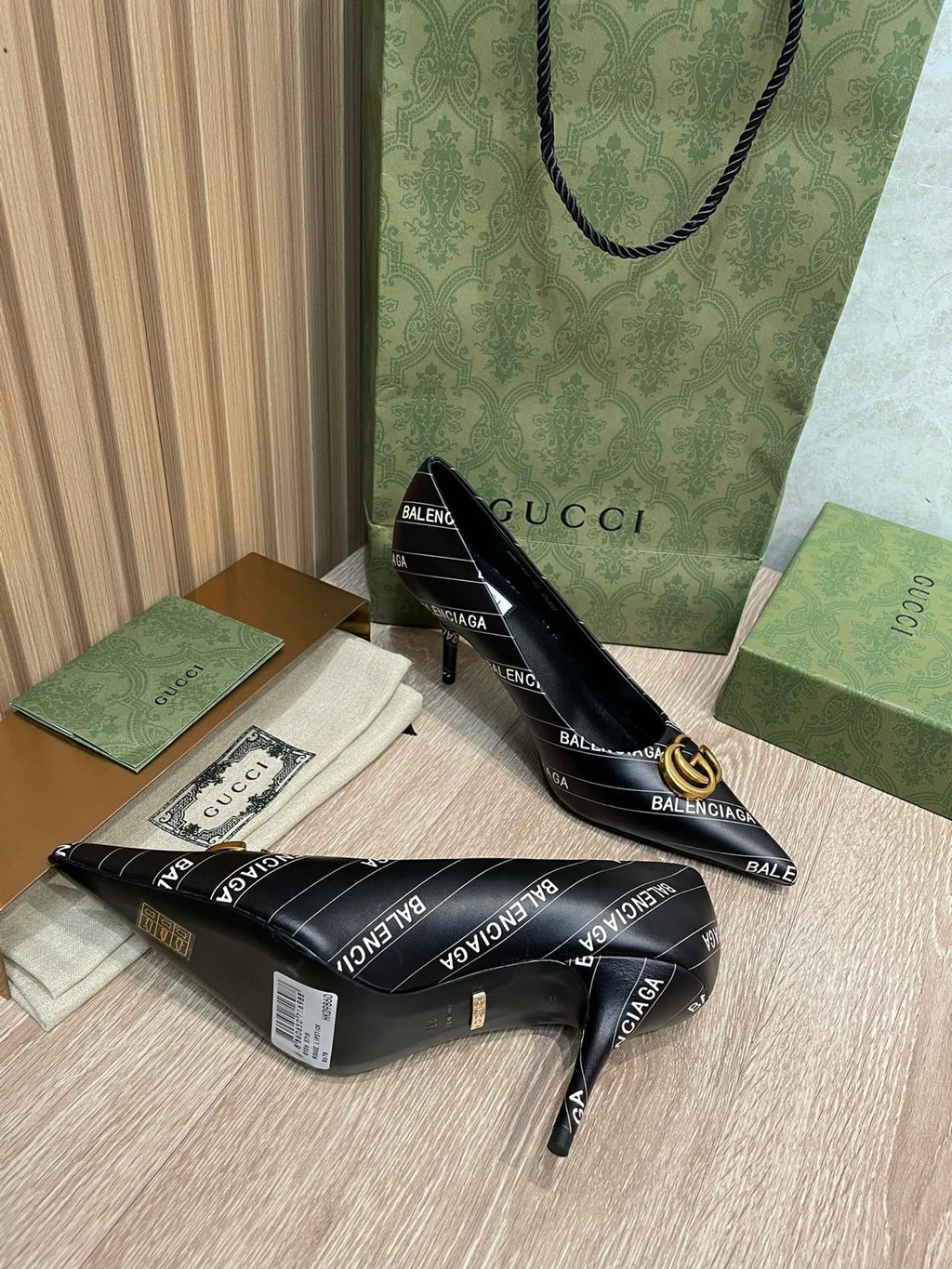 Gucci Balenciaga The Hacker Project Square Knife Pump Black