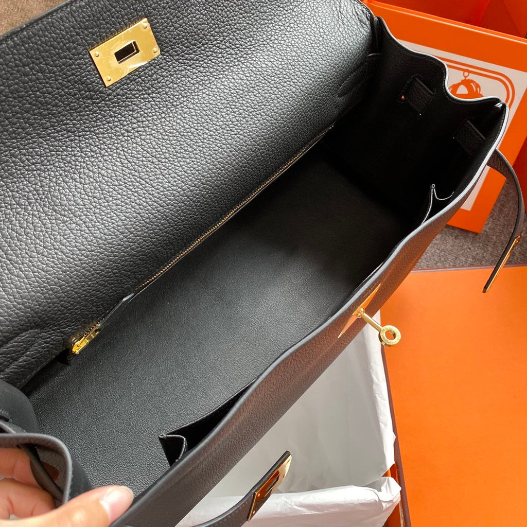 Hermes Shoulder Kelly CK37 42 cm Black