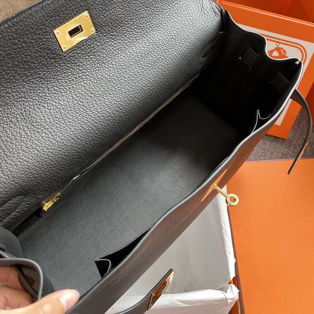 Hermes Shoulder Kelly CK37 42 cm Black