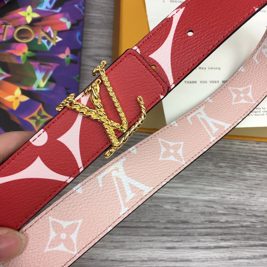 Louis Vuitton Iconic Reversible Belt Red