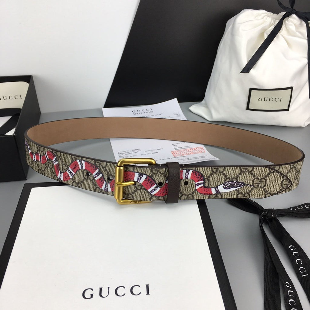 Gucci Belt With Square Buckle Brown