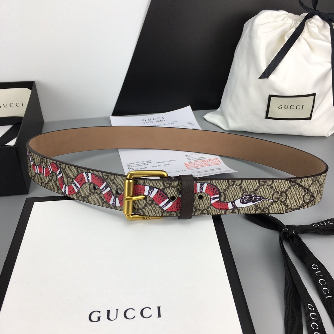 Gucci Belt With Square Buckle Brown