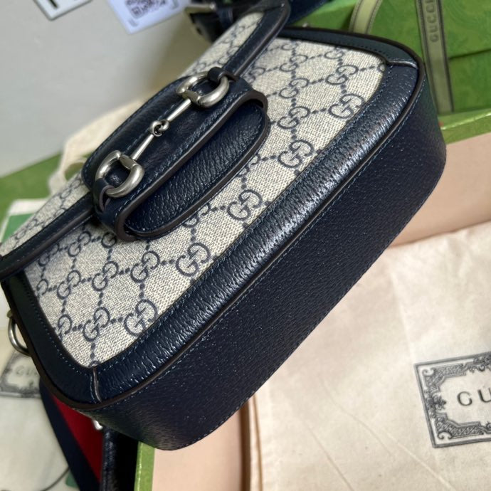 Gucci Horsebit 1955 GG Mini Bag 17cm Beige