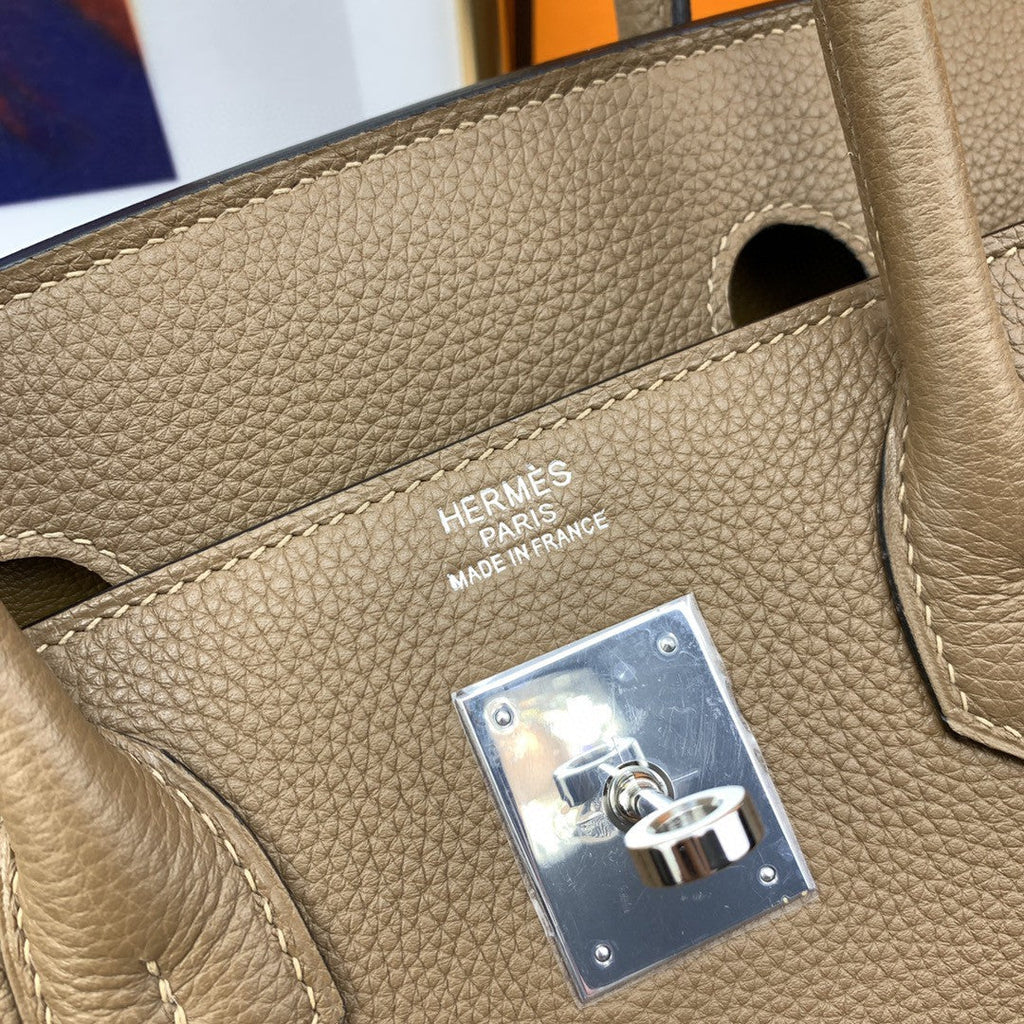 Hermes Birkin 30 Nata Swift Silver Hardware Brown