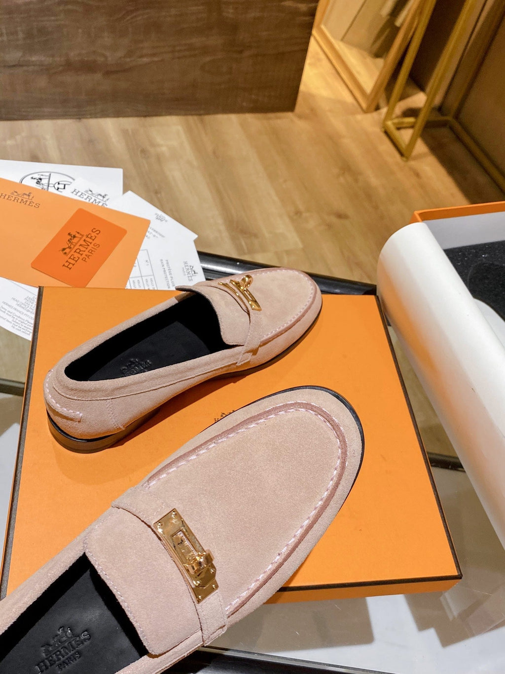 Hermes Destin Loafer Cream