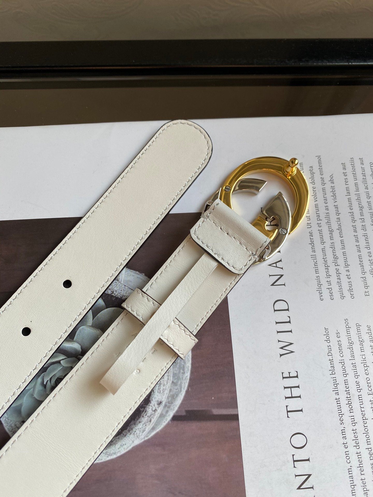 Gucci Belt With Double G Buckle White
