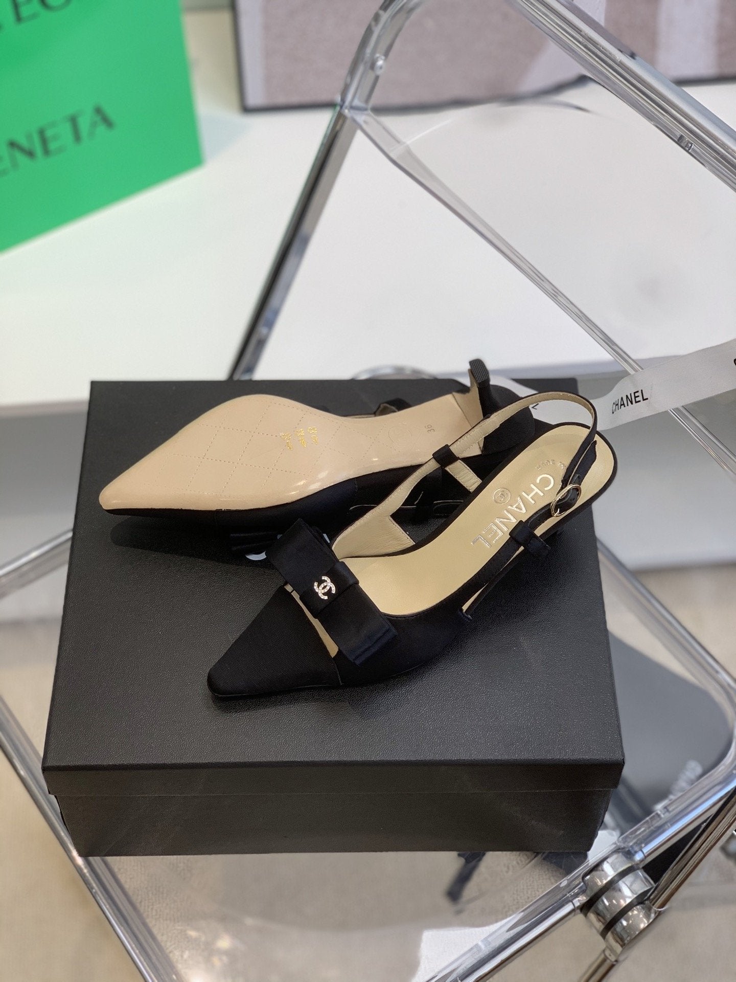 Chanel Sling Back Black