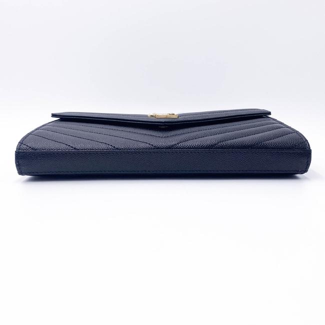 Saint Laurent Chain Wallet Ghw Matelasse Chevron Monogram Woc Black Leather Shoulder Bag